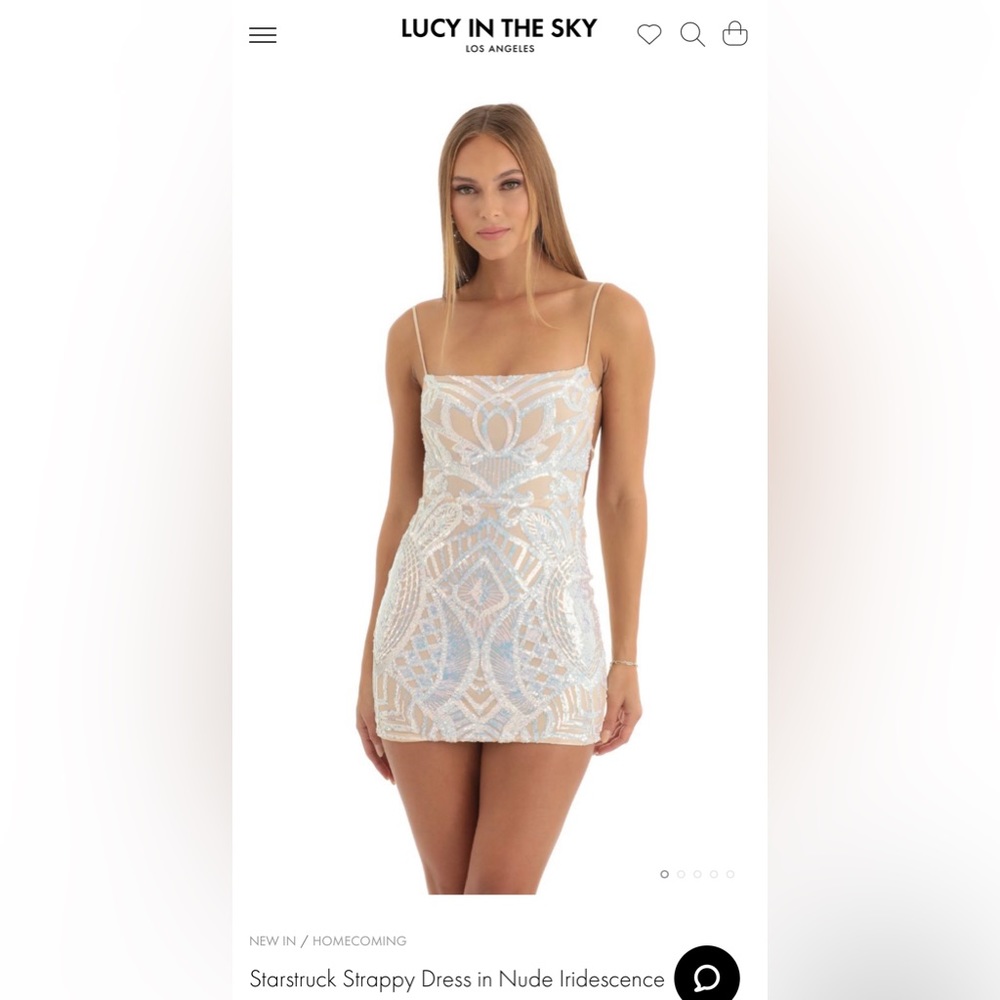 Lucy in the Sky Starstruck Nude Sequin Homecoming Dress